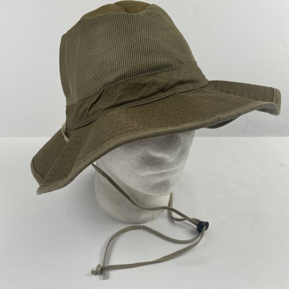Peter Grimm Boonie Hat Adult OS Chin Strap Wide Brim Mesh Crown Canvas Green - Picture 1 of 8